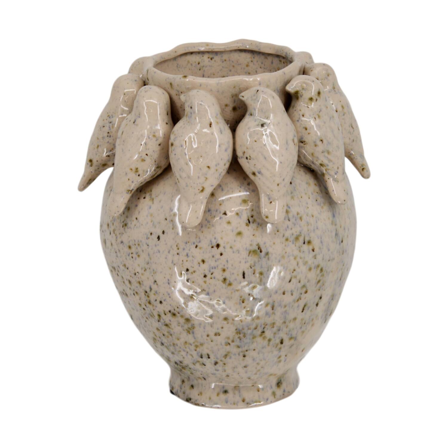 Vase birds cement 22.7x22.7x28cm - Multi