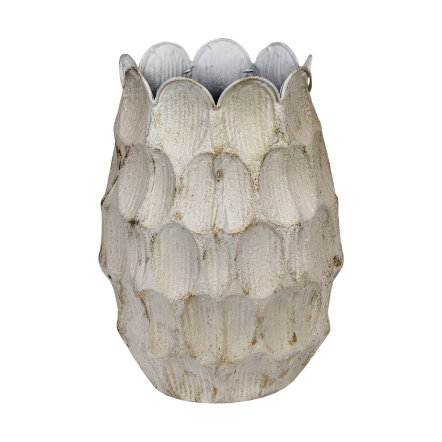 Vase metal 25x25x37.5cm - White