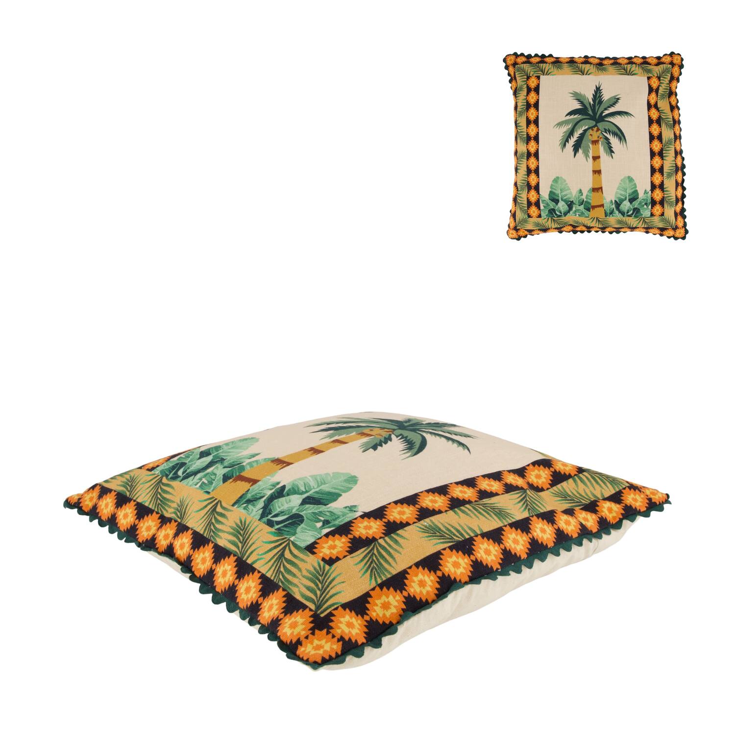 Cushion palm tree cotton 45x45x9cm - Multi