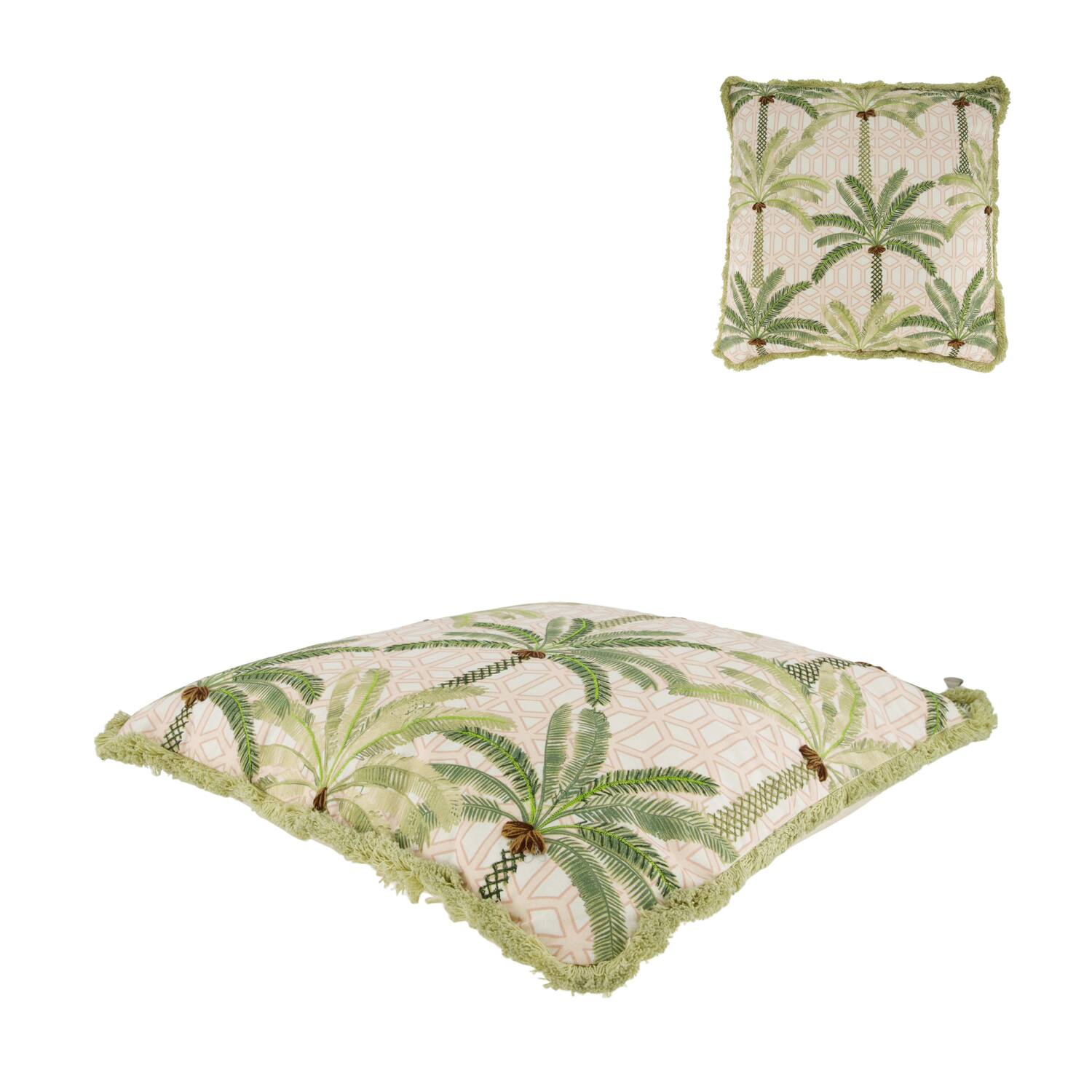 Cushion palm tree cotton 45x45x9cm - Natural