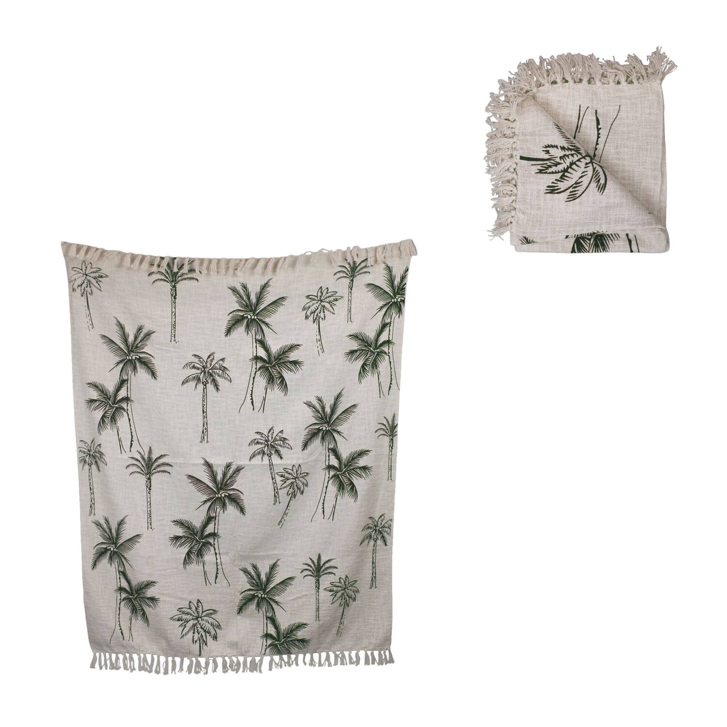 Plaid palm tree cotton 125x150x0.5cm