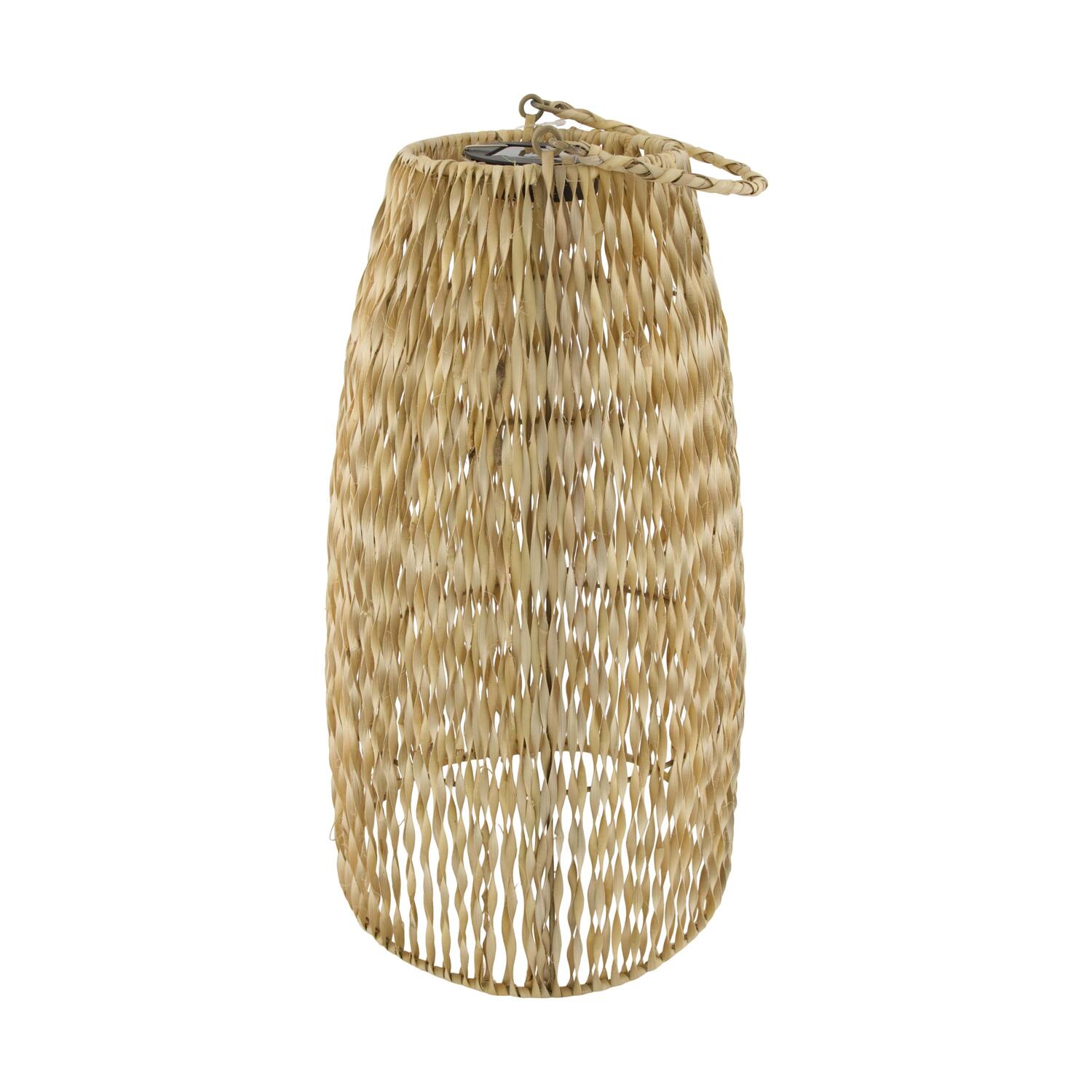 Lantern solar rattan 23x23x43cm - Natural