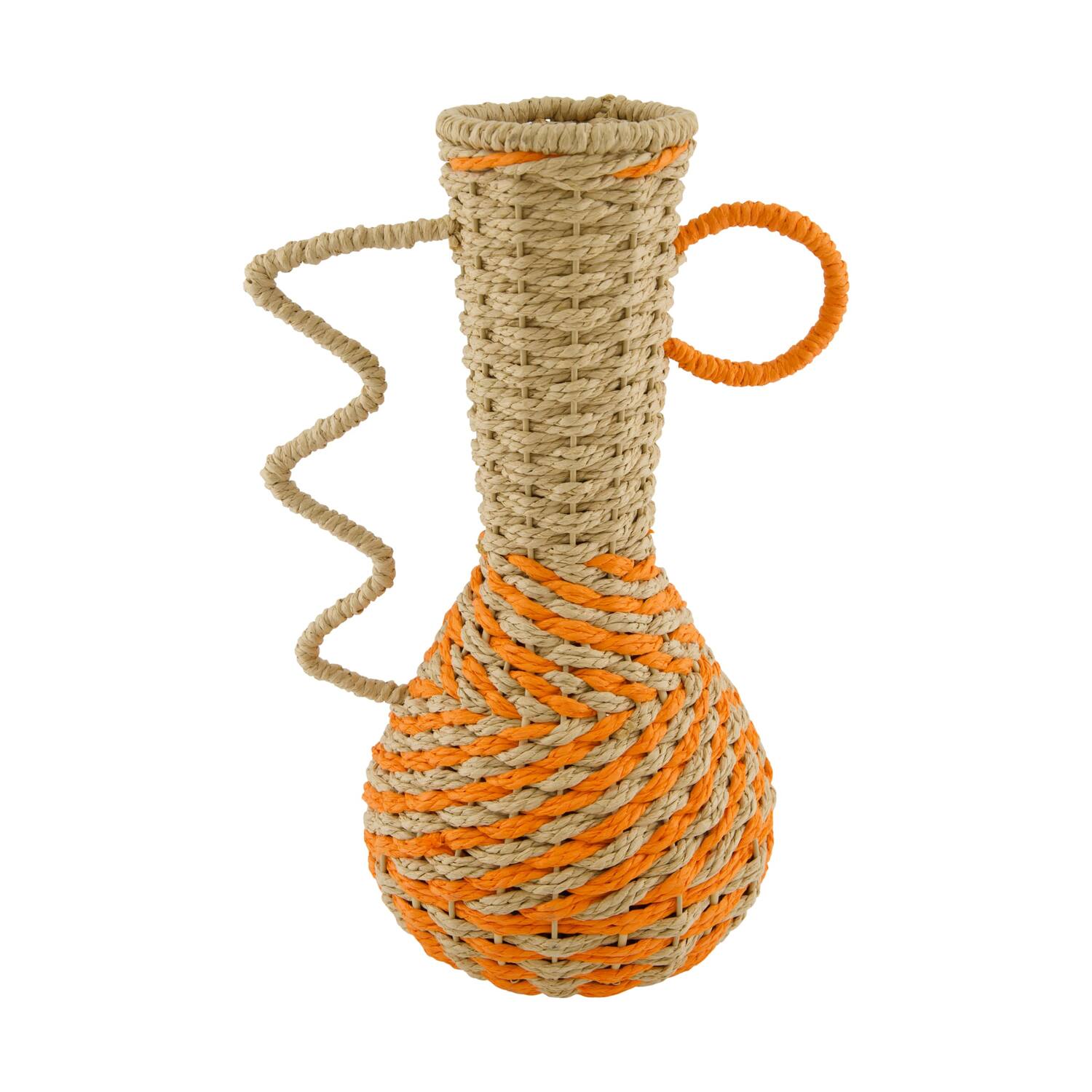 Vase paper rope 26x20x42cm - Orange