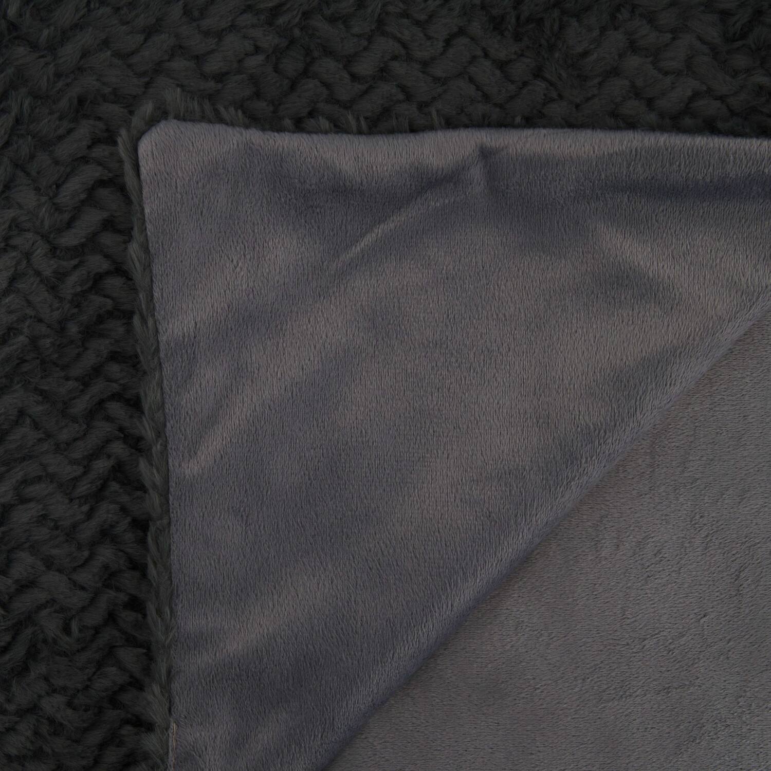 Plaid faux fur polyester 170x130x2cm - Blue