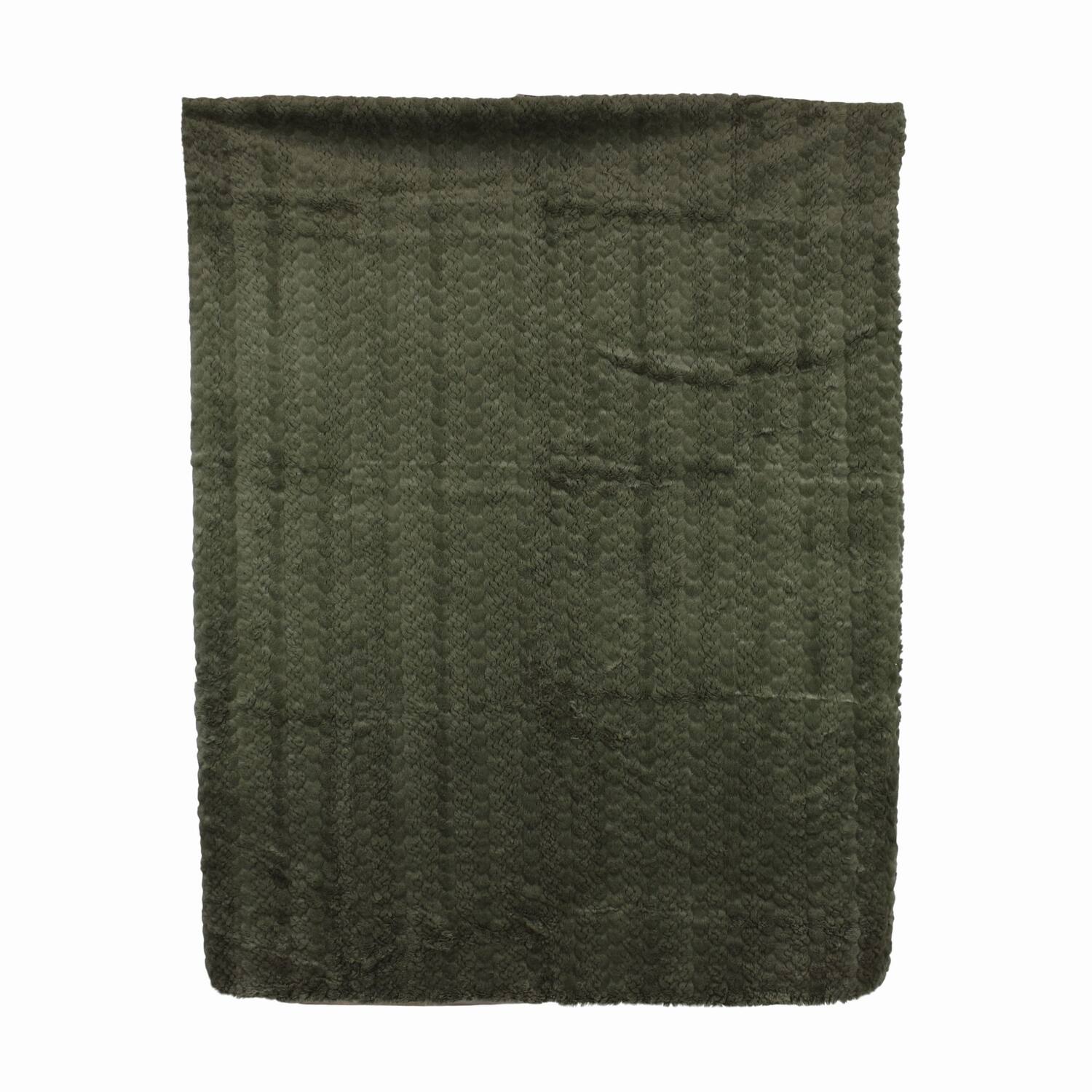 Plaid honeycomb polyester 170x130x2cm - Green