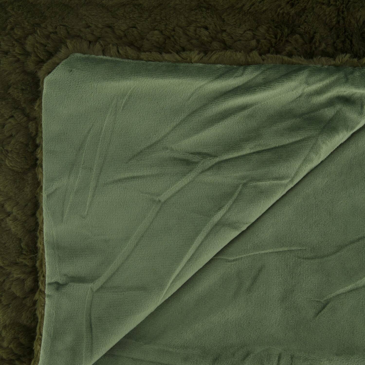Plaid honeycomb polyester 170x130x2cm - Green