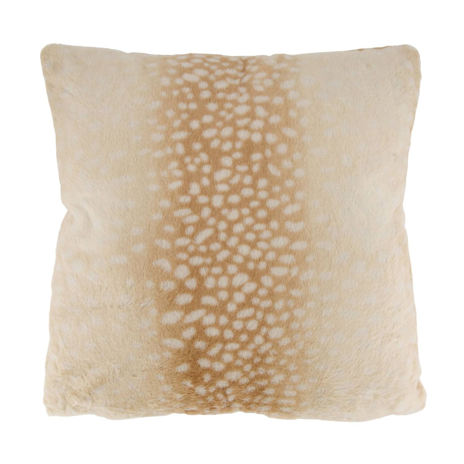 Cushion deer fur polyester 45x45x12cm