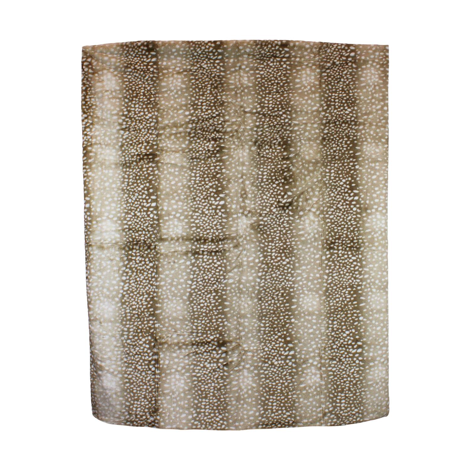 Plaid deer fur polyester 170x130x2cm - Brown