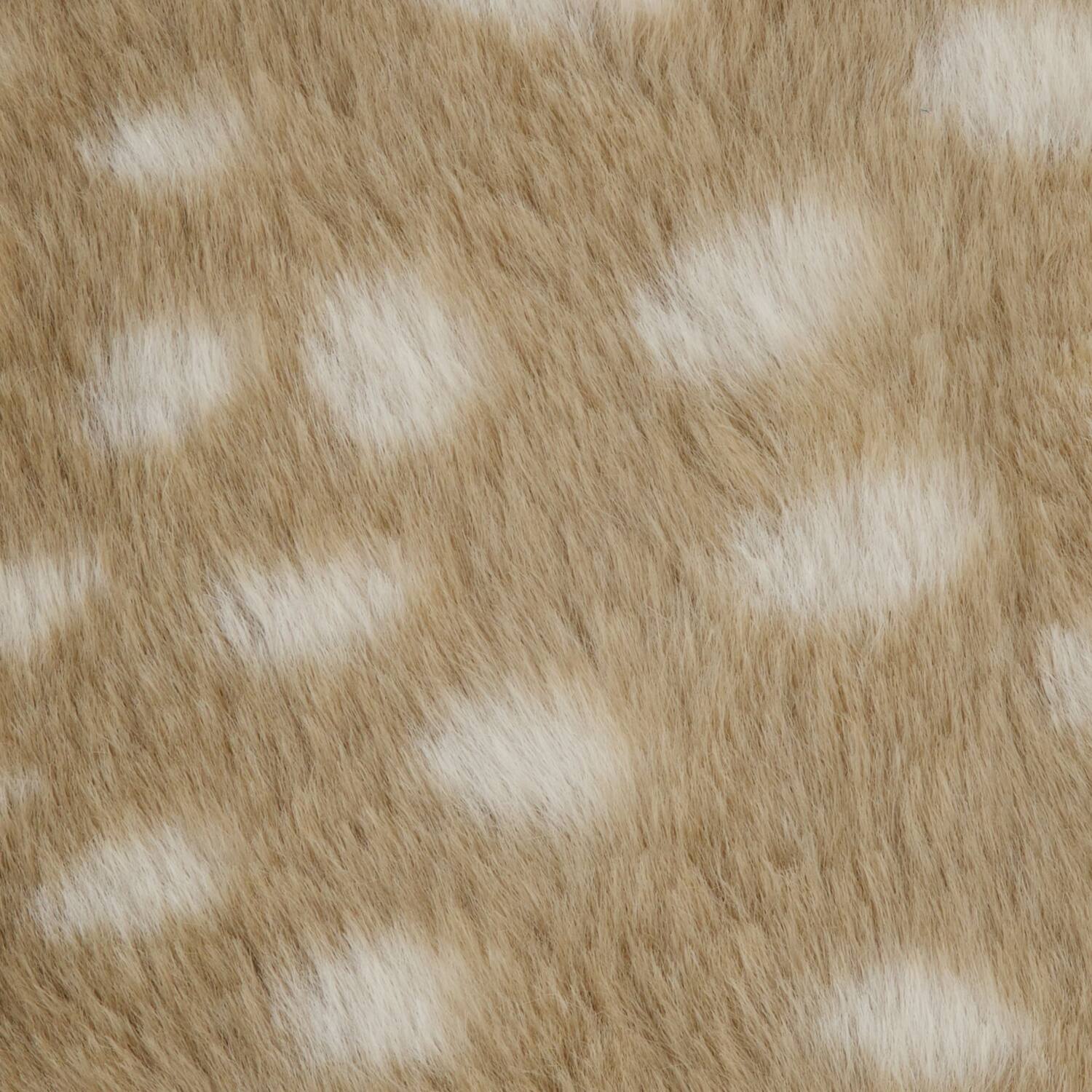 Cushion deer fur polyester 45x45x12cm - Brown