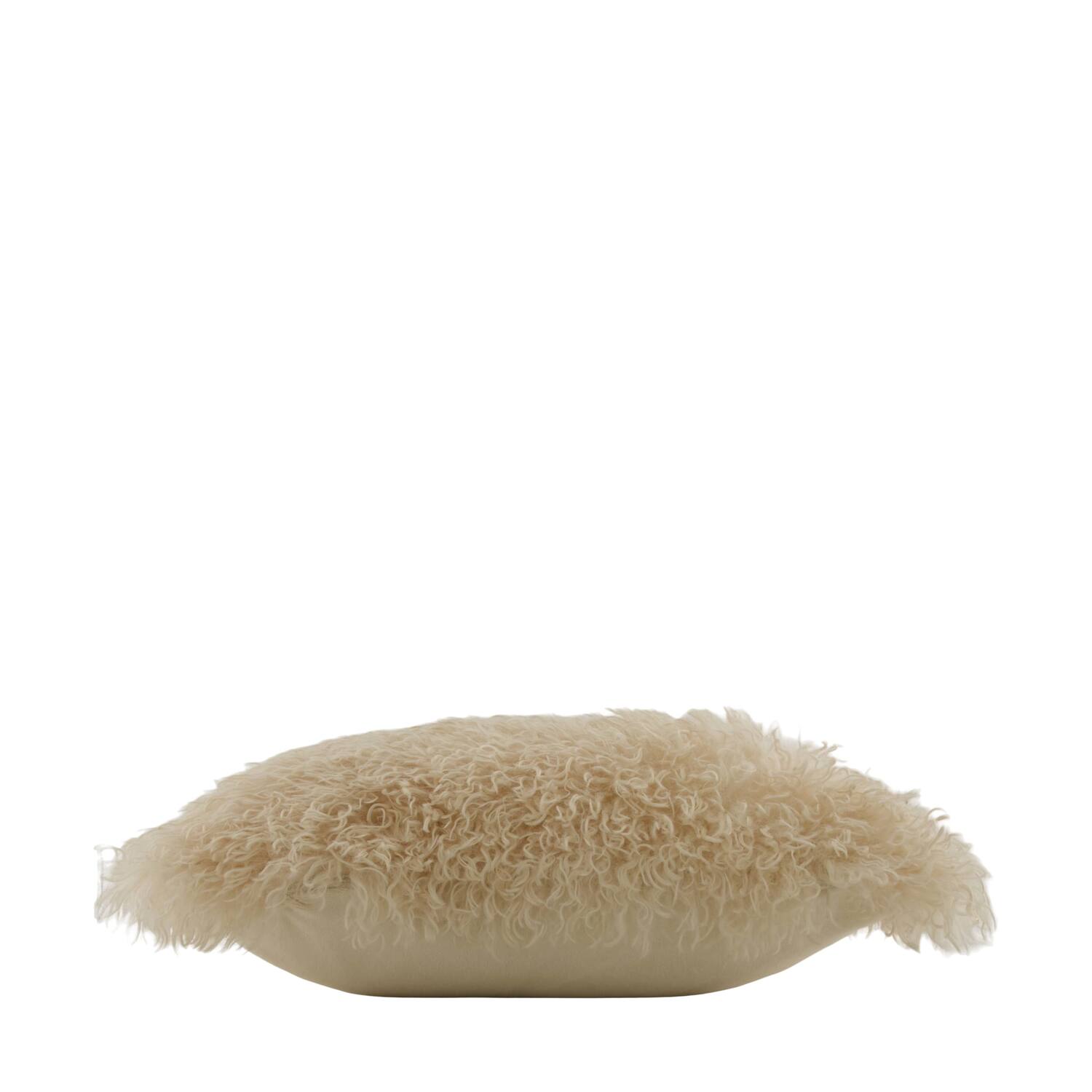Cushion faux fur polyester 45x45x12cm - Cream