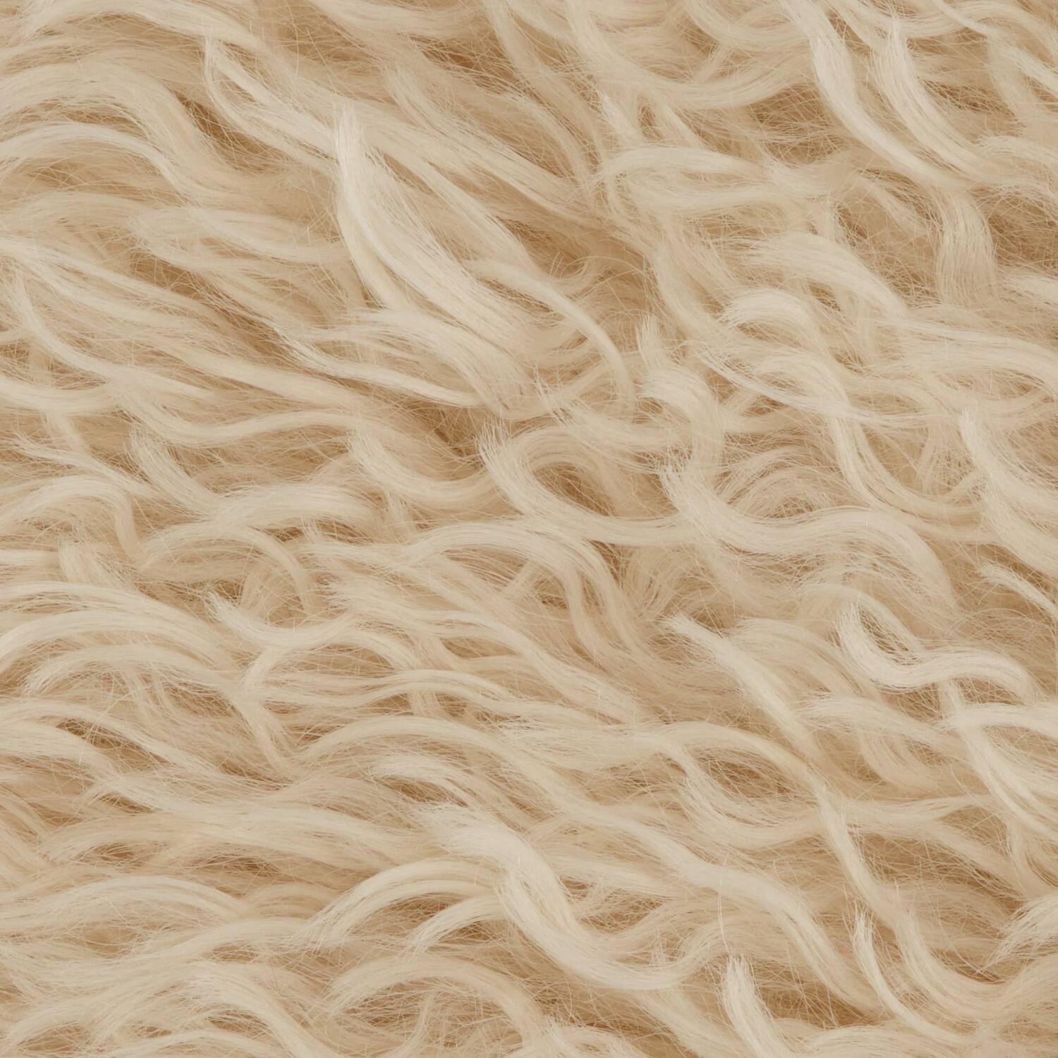 Cushion faux fur polyester 45x45x12cm - Cream