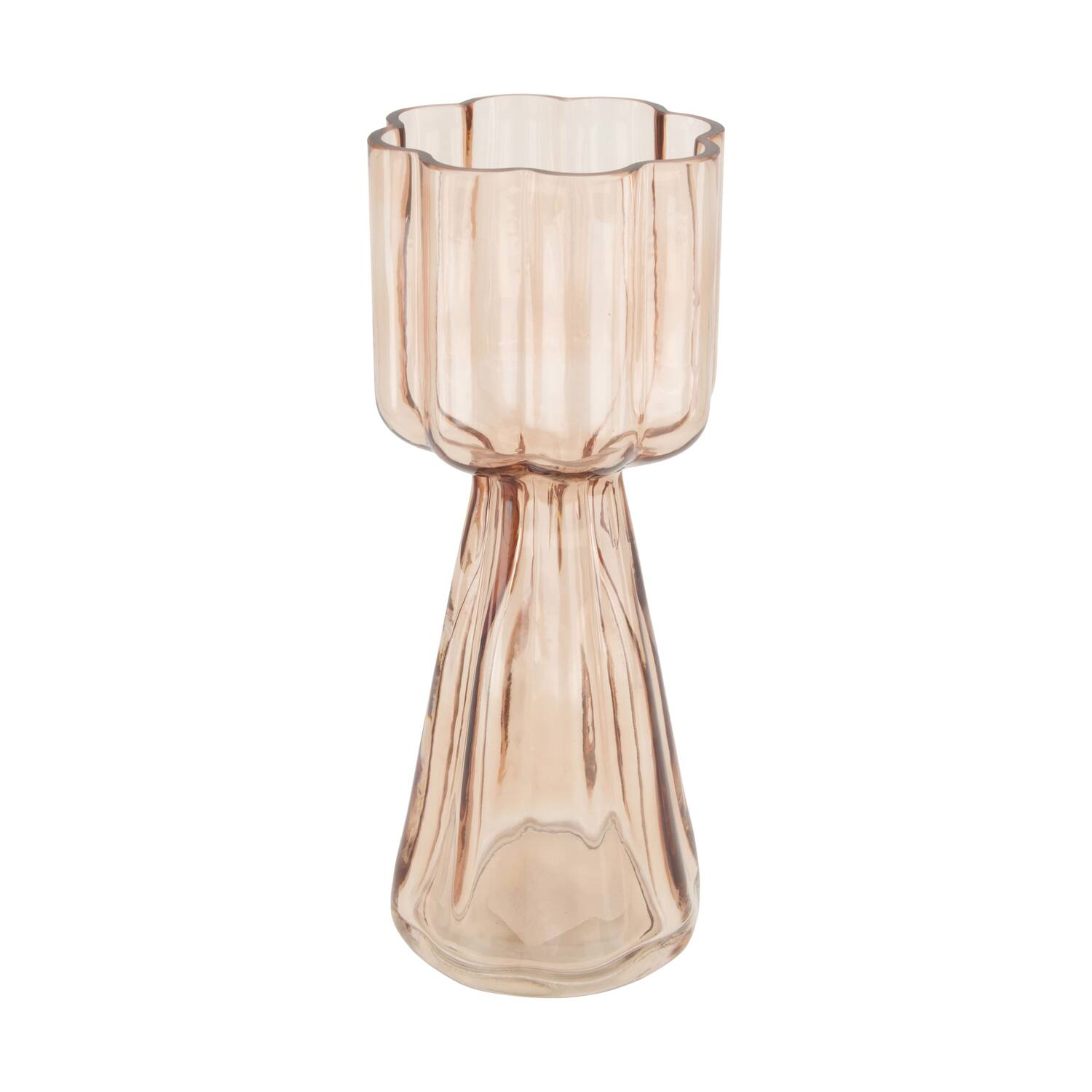 Vase glass 12x12x30.5cm - Pink