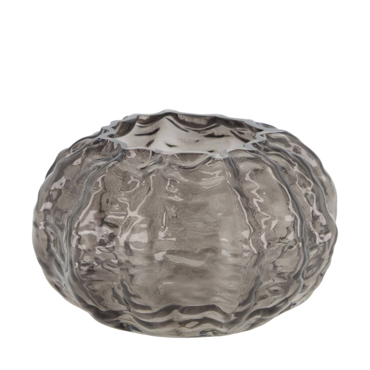 Vase glass 15x15x8.5cm - Grey