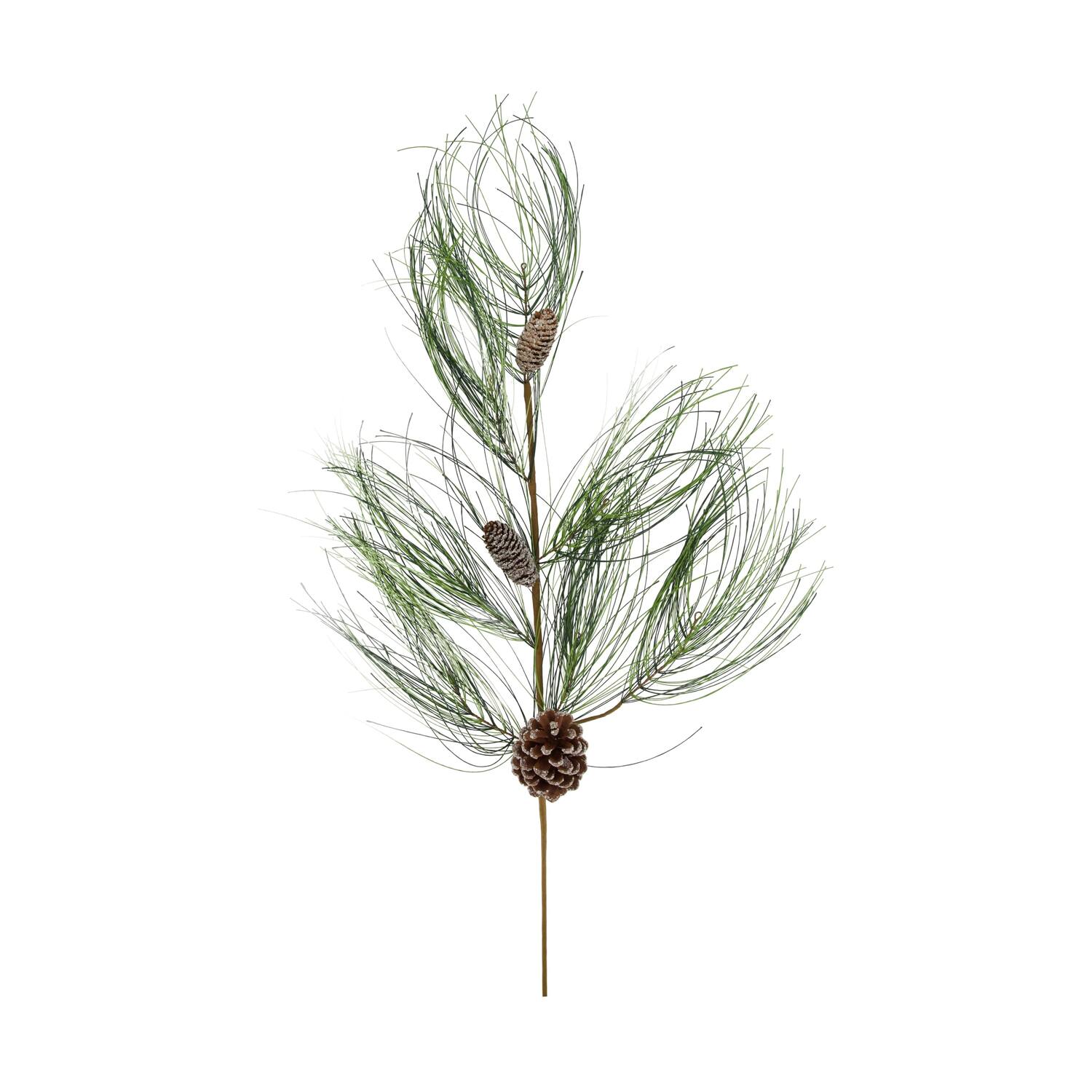 Branch pine needle with pine cones artificial 117x30x5cm - Green