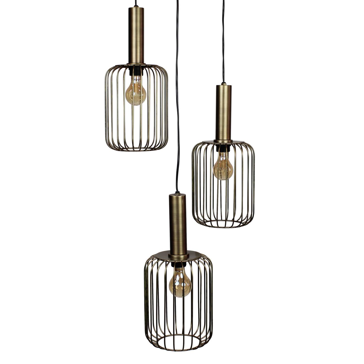 Ceiling light round metal 40x18x130cm - Bronze