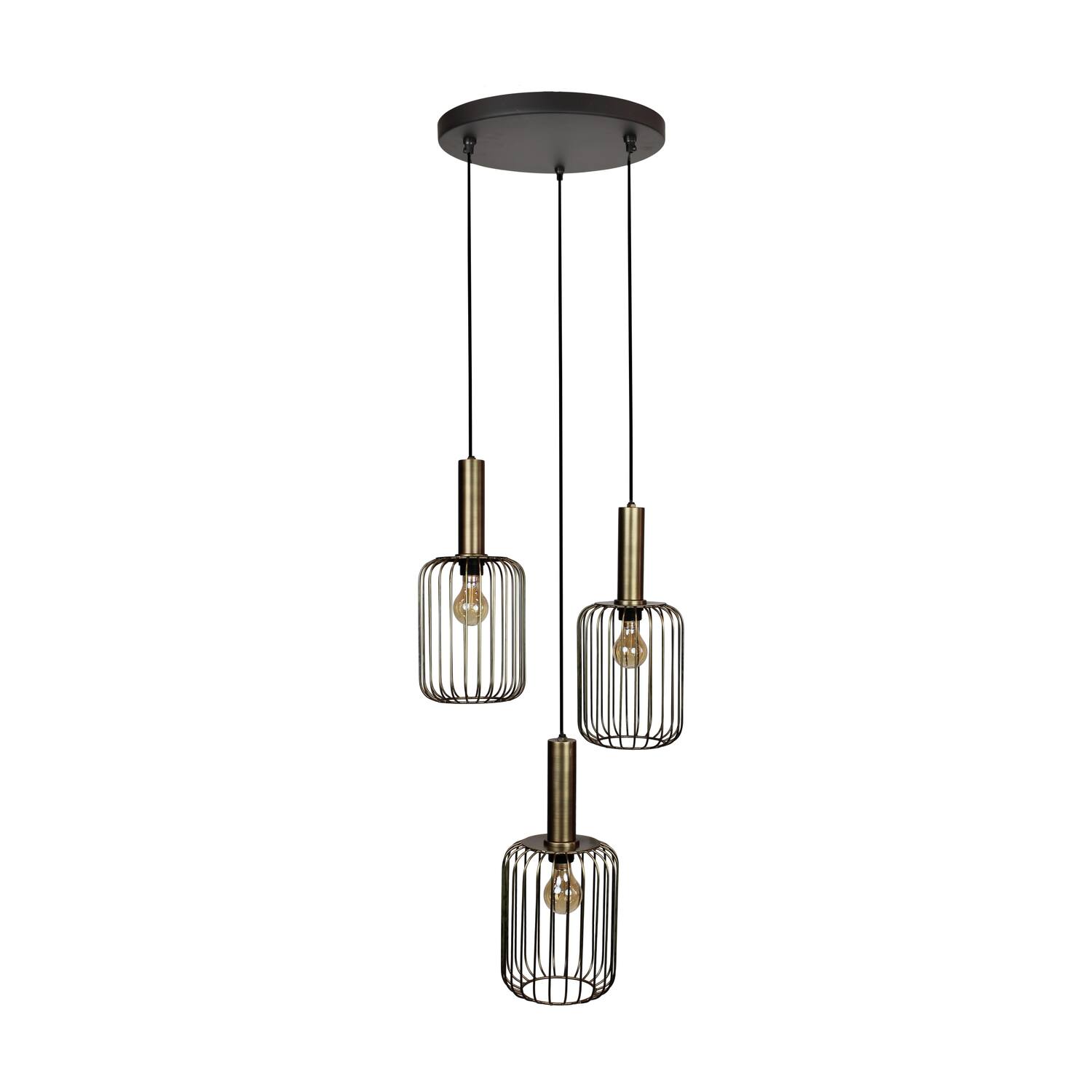 Ceiling light round metal 40x18x130cm - Bronze