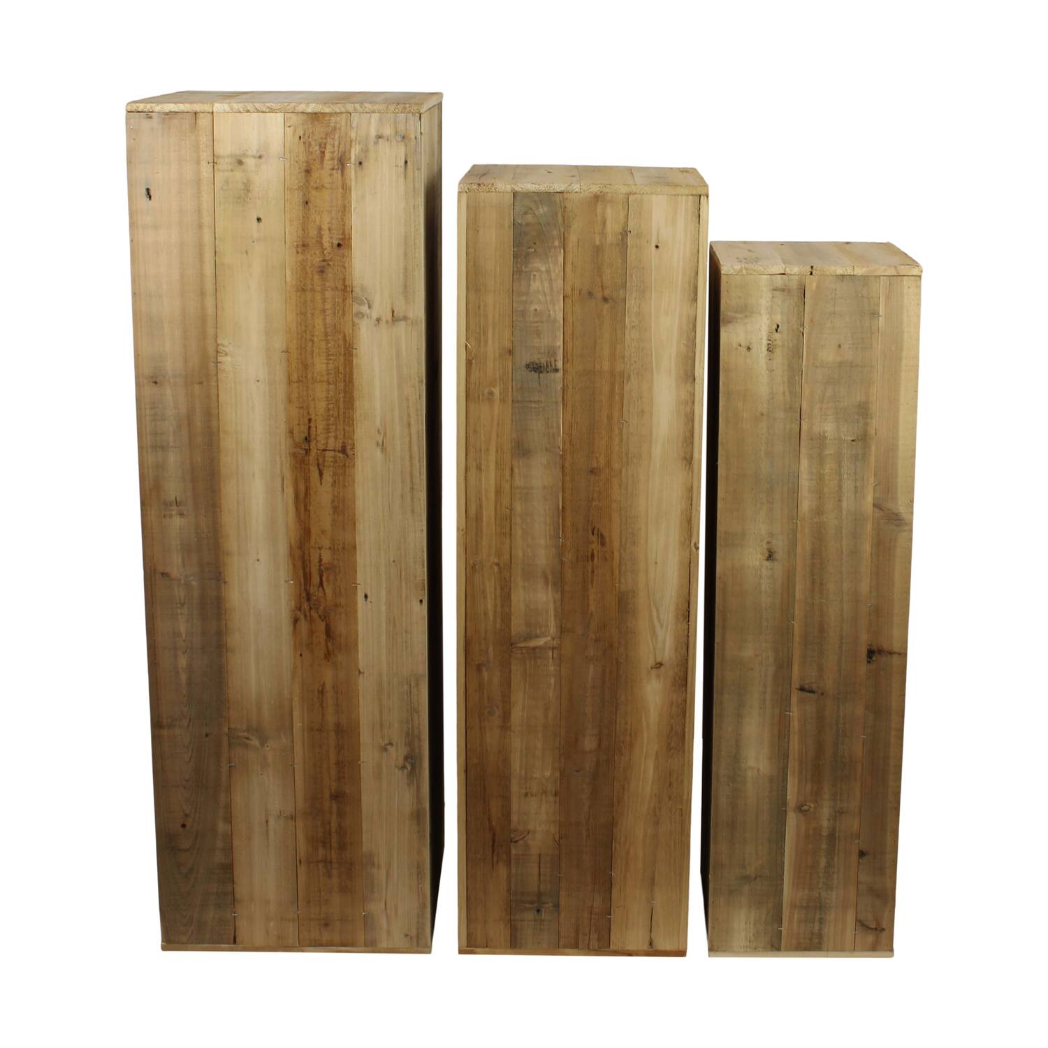 Pillar pine wood 38x38x118cm  - Natural