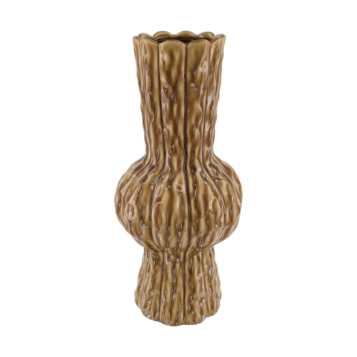 Vase ceramic 18x18x40.5cm - Brown