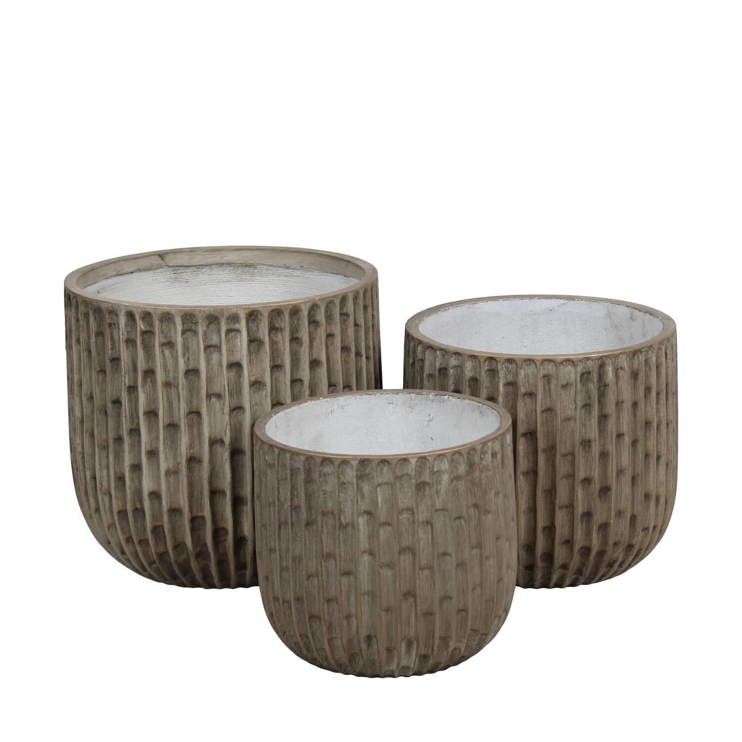 Planter round cement 37x37x36cm  - Gold
