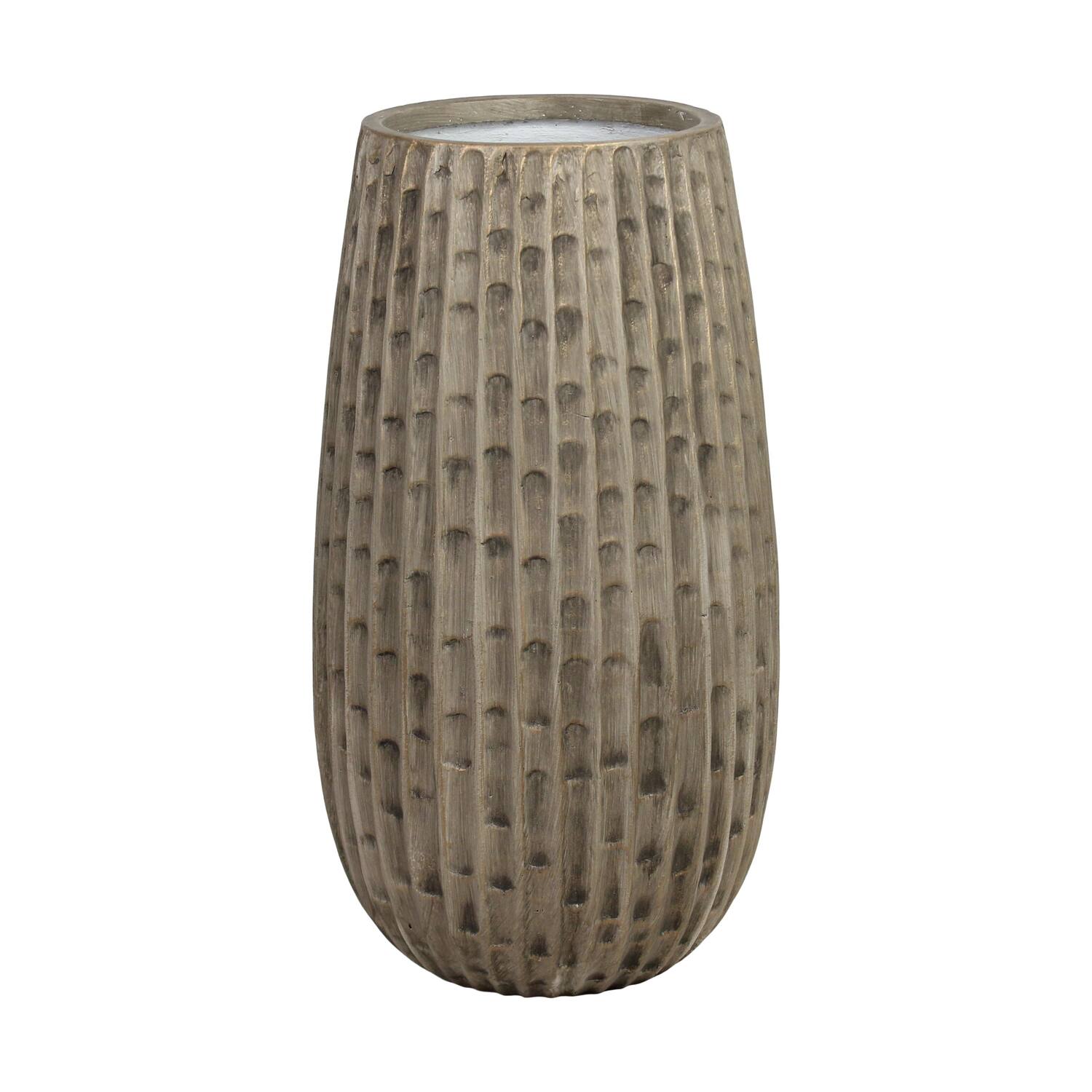 Planter round cement 38x38x70cm  - Gold