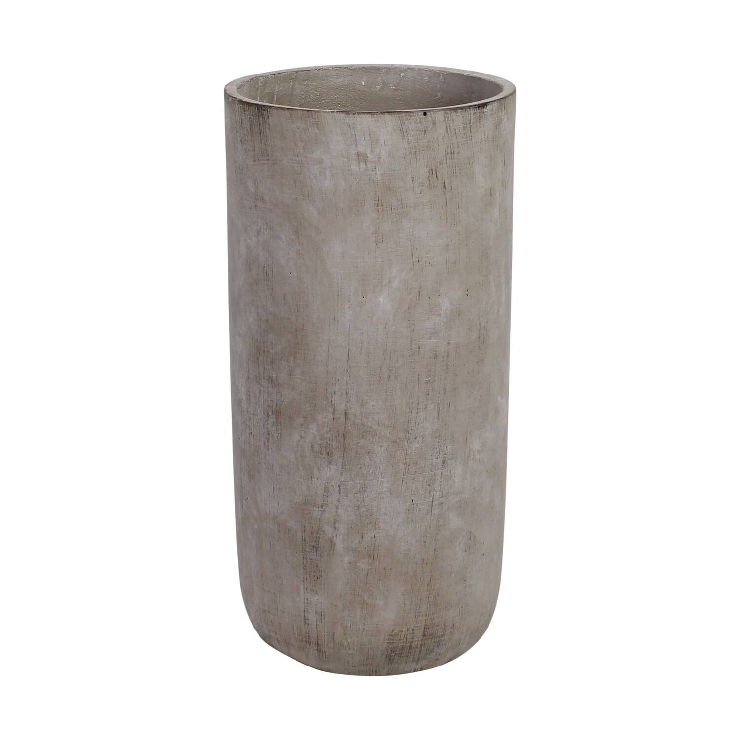 Planter round cement 38x38x73cm  - Grey