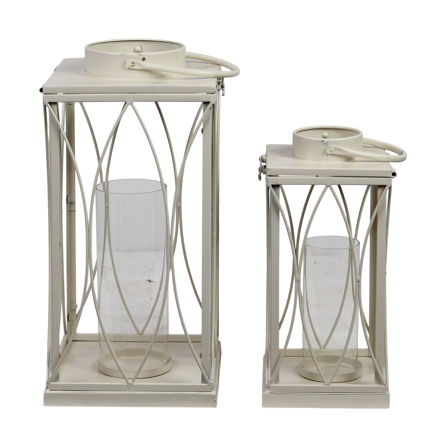 Lantern square metal 22x22x46.5cm S/2