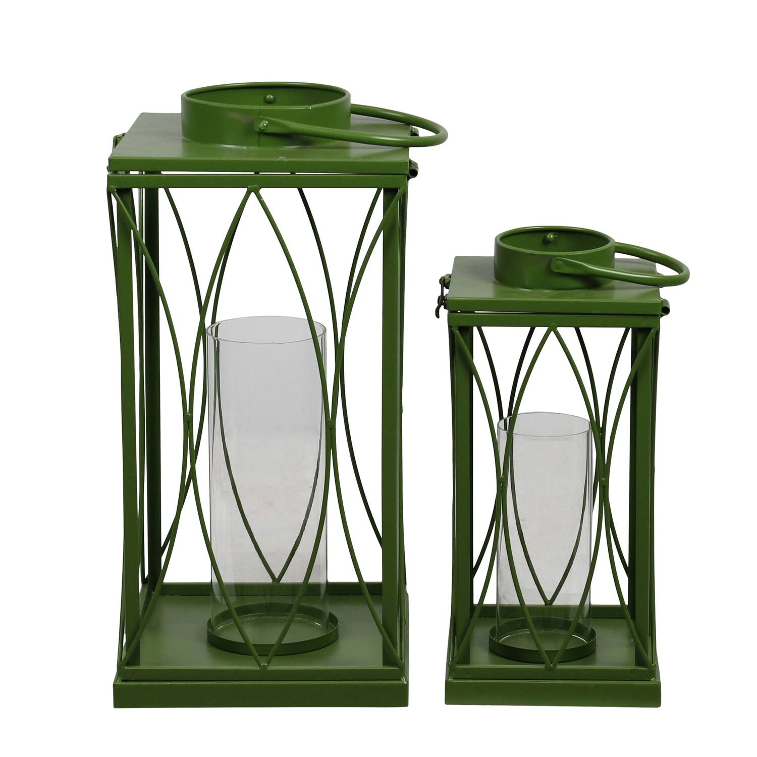 Lantern square metal 22x22x46.5cm S/2