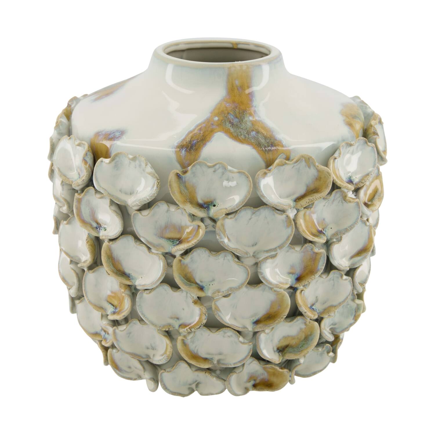 Vase round ceramic 25.5x25.5x23.5cm - White