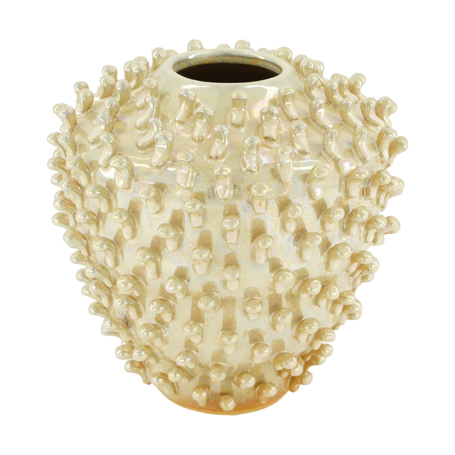 Vase round ceramic 21x21x20cm - White