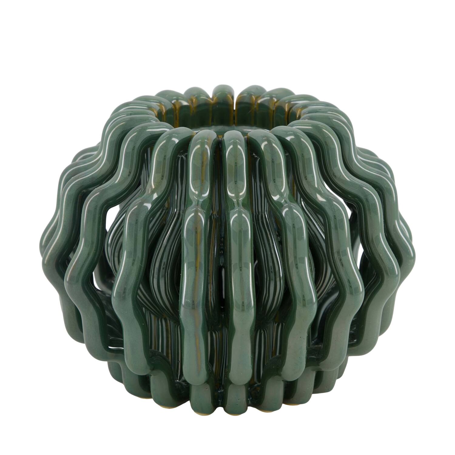 Planter round ceramic 20x20x14cm - Green