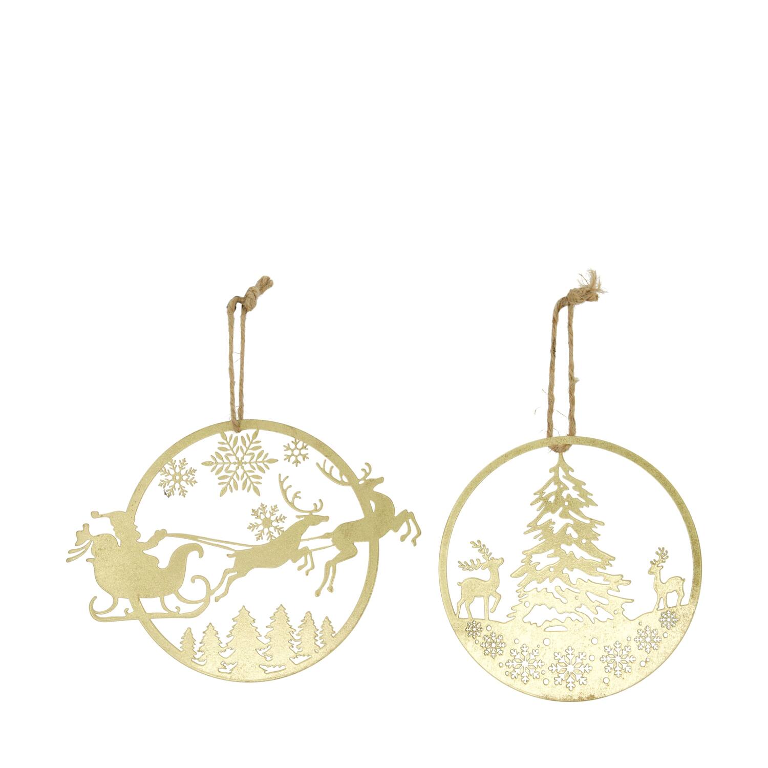 Hanger deer / santa / tree metal 24x0.1x18cm A/2