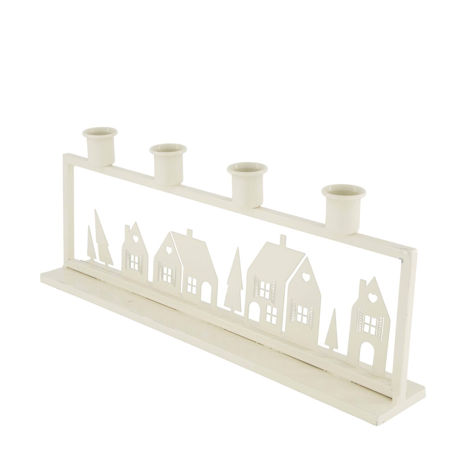 Dinnercandle holder rectangular for 4 candles metal 37.5x6x14.5cm