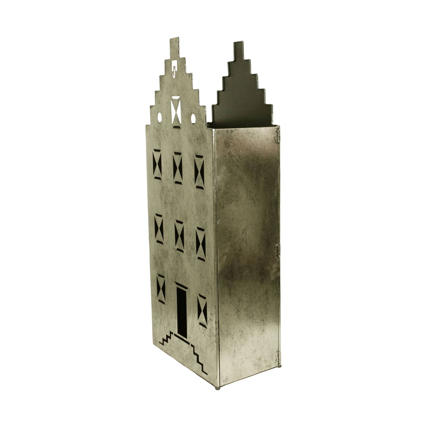 Statue house metal 29x46x118cm - Gold