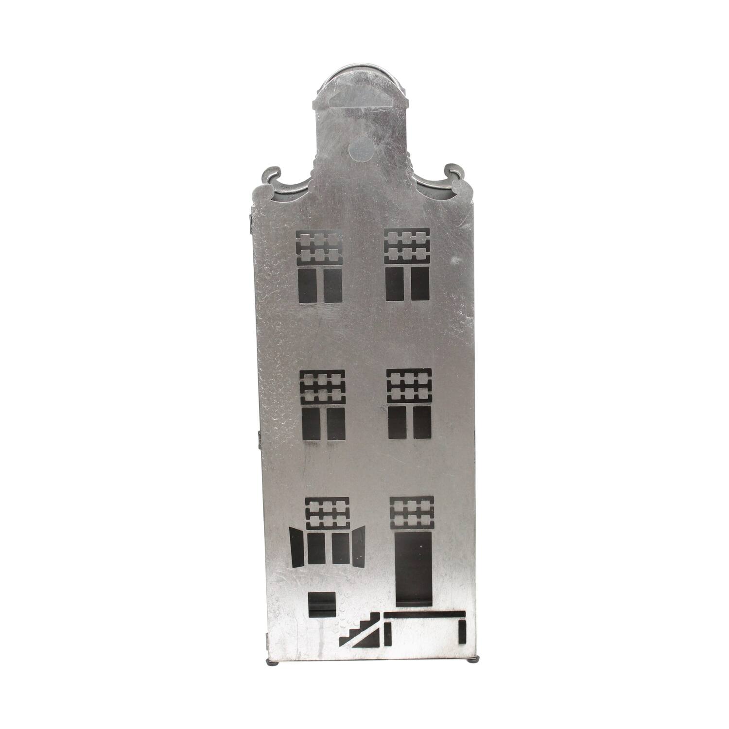 Statue house metal 18x28x78cm - Silver