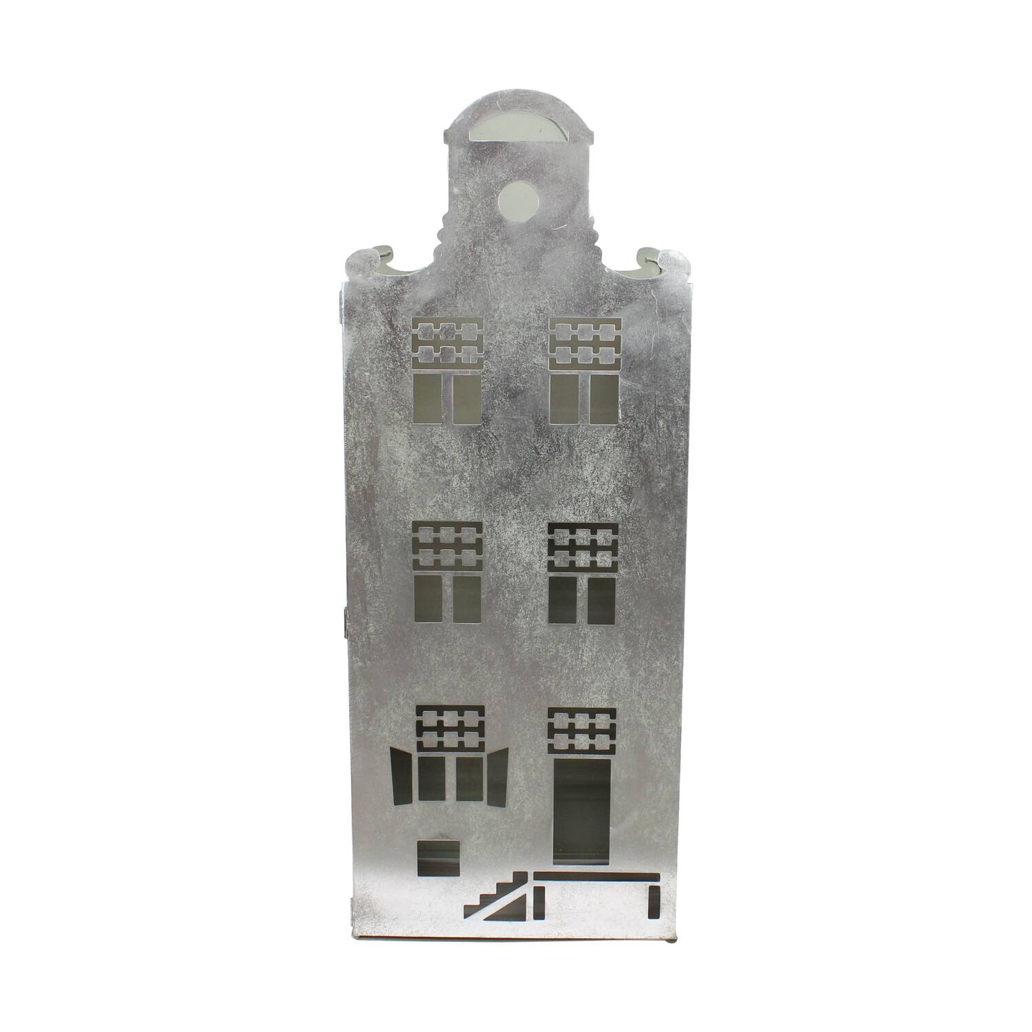 Statue house metal 29x46x118cm - Silver