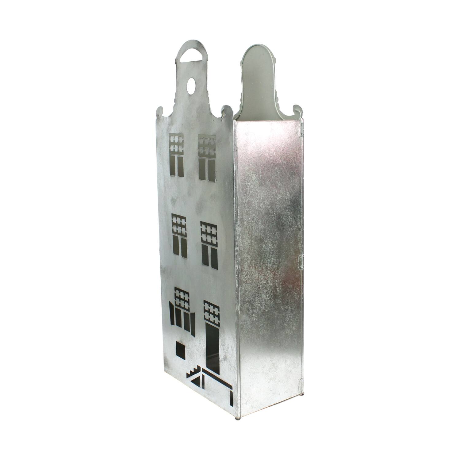 Statue house metal 29x46x118cm - Silver