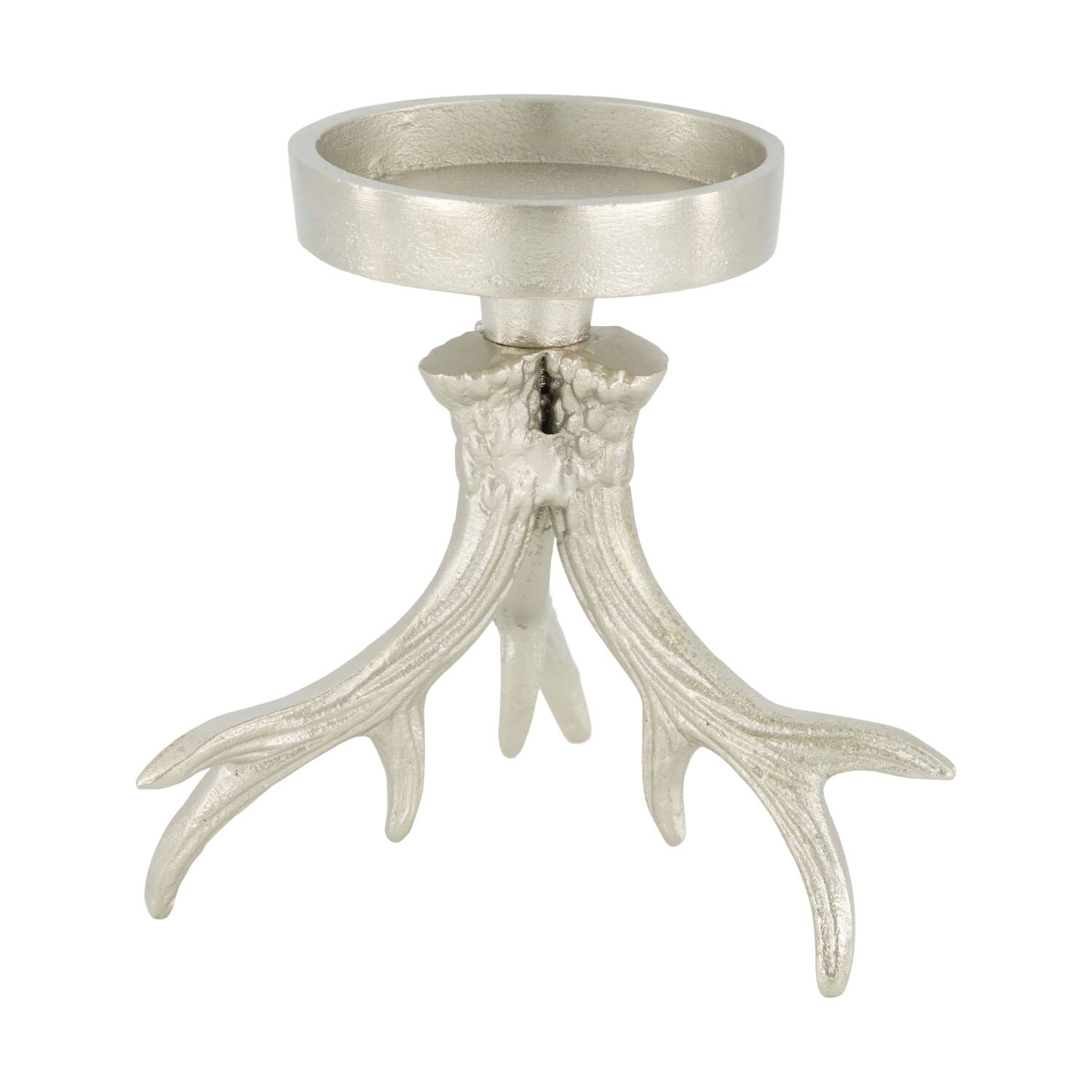 Pillar candle holder aluminium 15x14x14.5cm