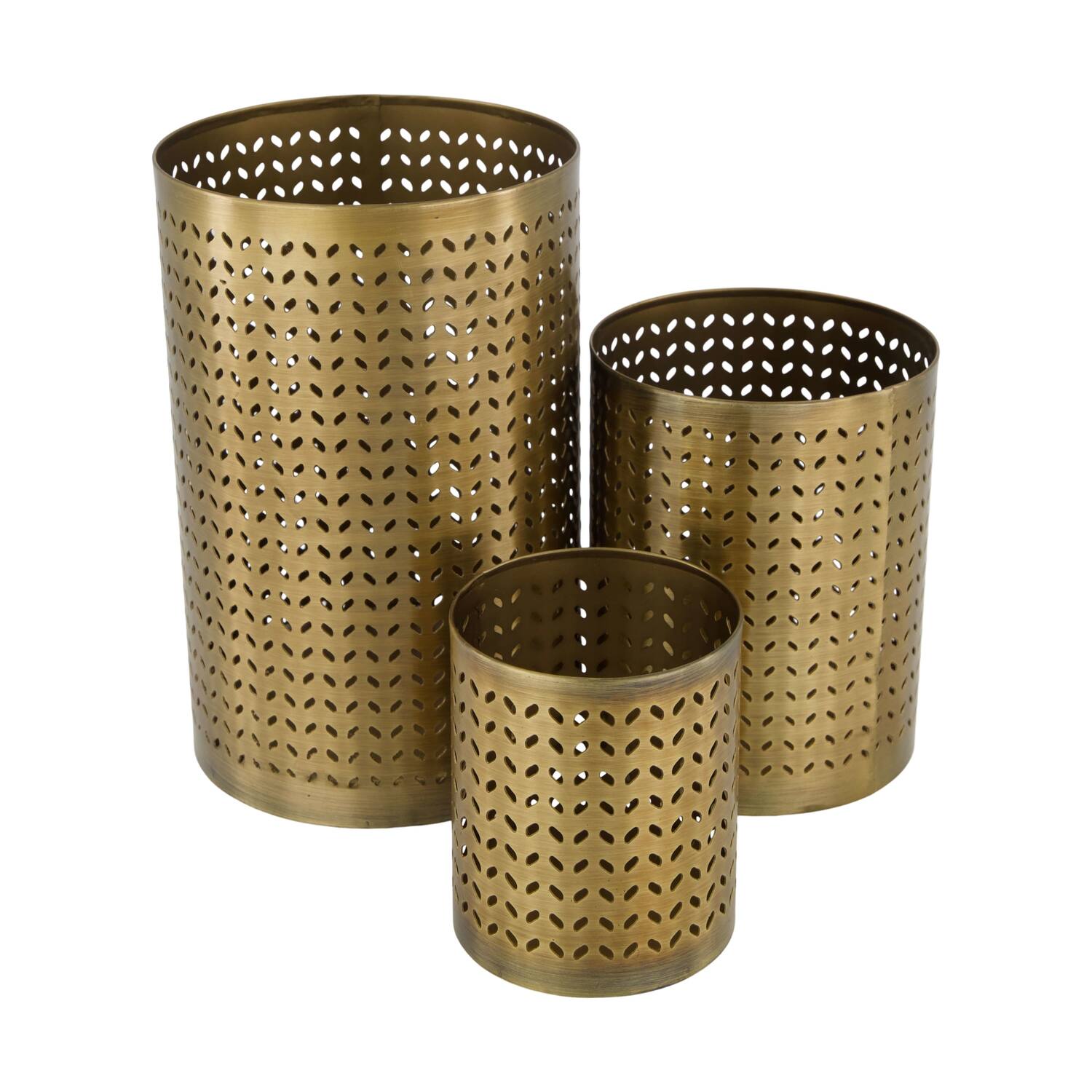 Lantern round metal 12.5x12.5x20.5cm S/3