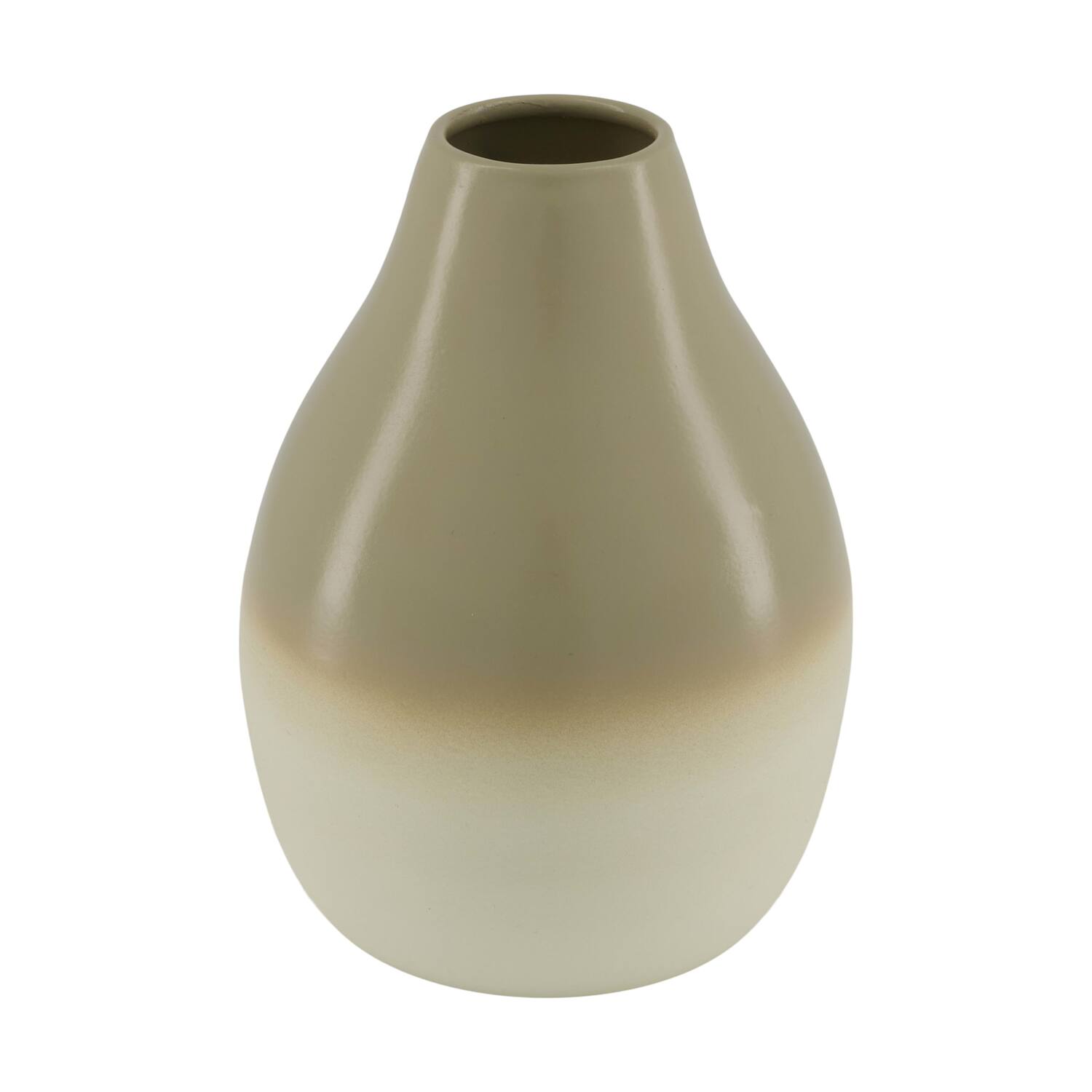 Vase metal 12.5x12.5x17cm - Cream