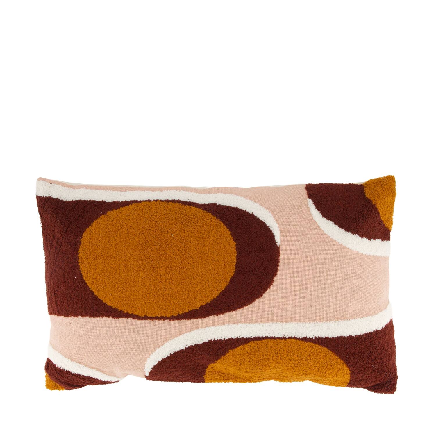 Cushion rectangular tufted pattern cotton 50x30x8cm
