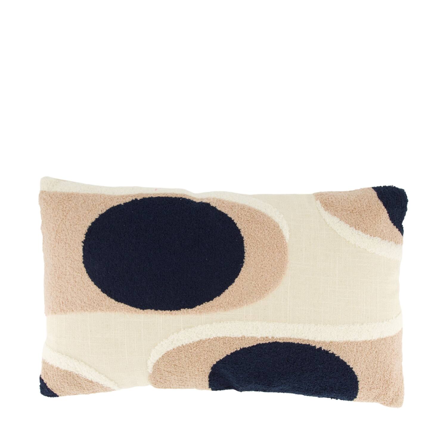 Cushion rectangular tufted pattern cotton 50x30x8cm