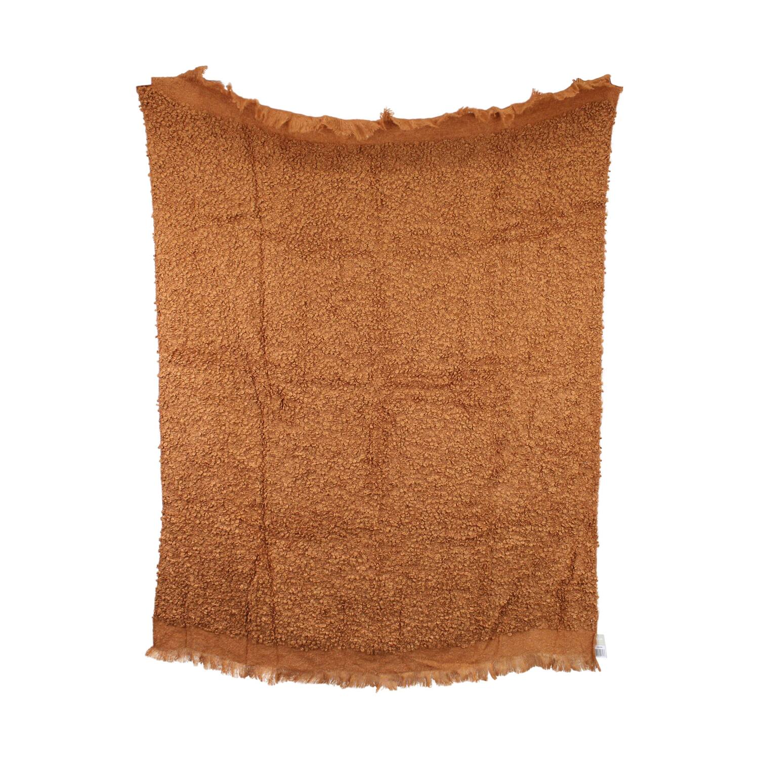 Plaid rectangular boucle polyester 125x150x2cm - Orange