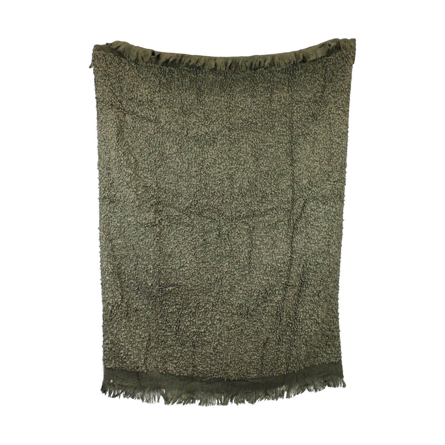 Plaid rectangular boucle polyester 125x150x2cm - Green