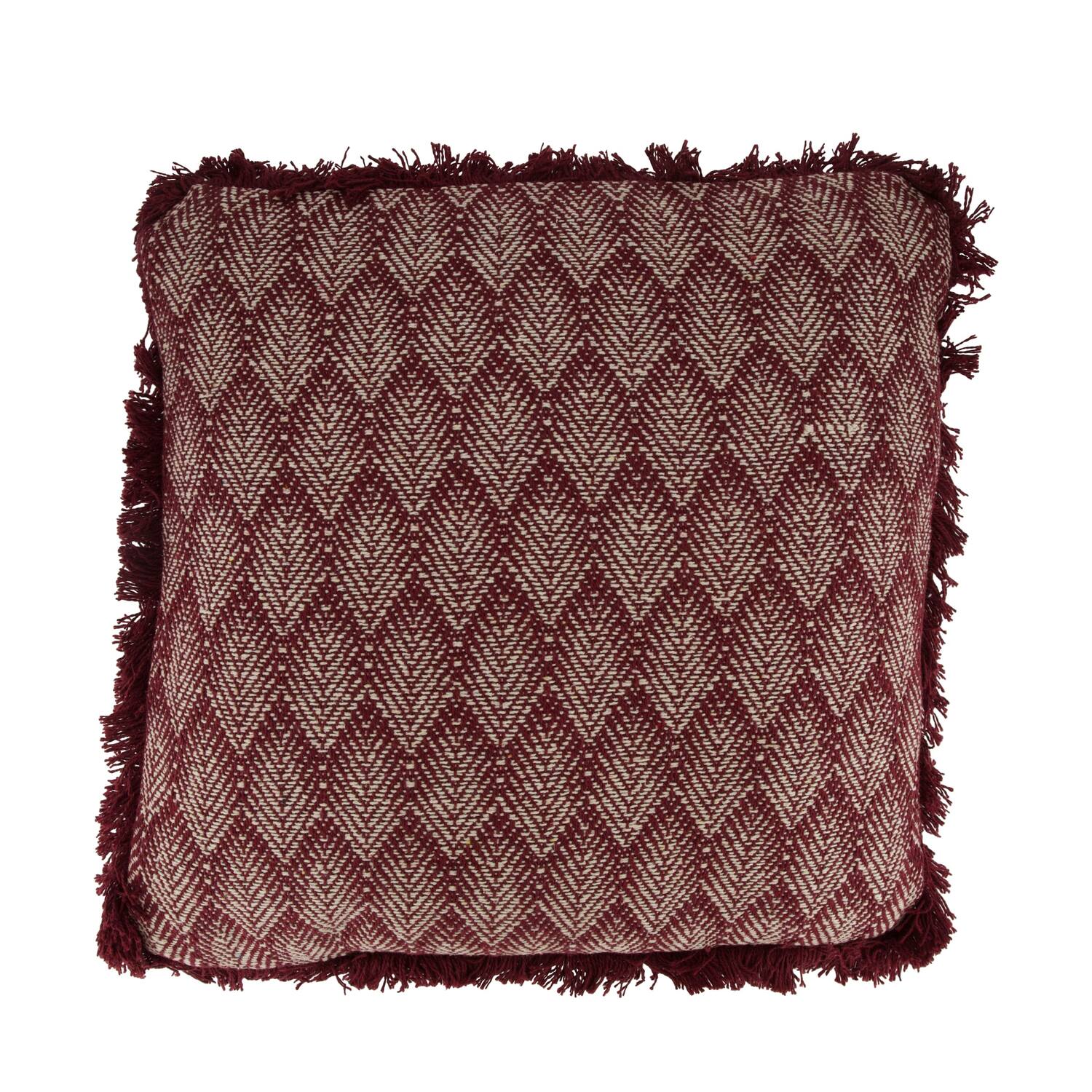 Cushion square leaf print cotton 45x45x8cm