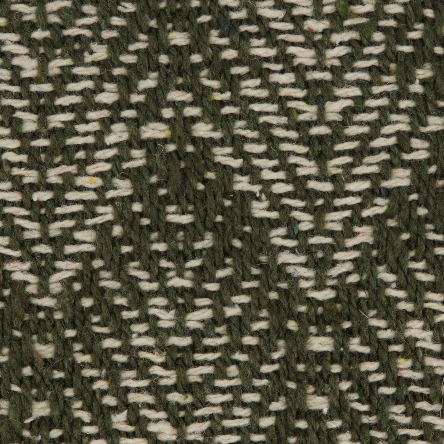 Cushion square leaf print cotton 45x45x8cm - Green