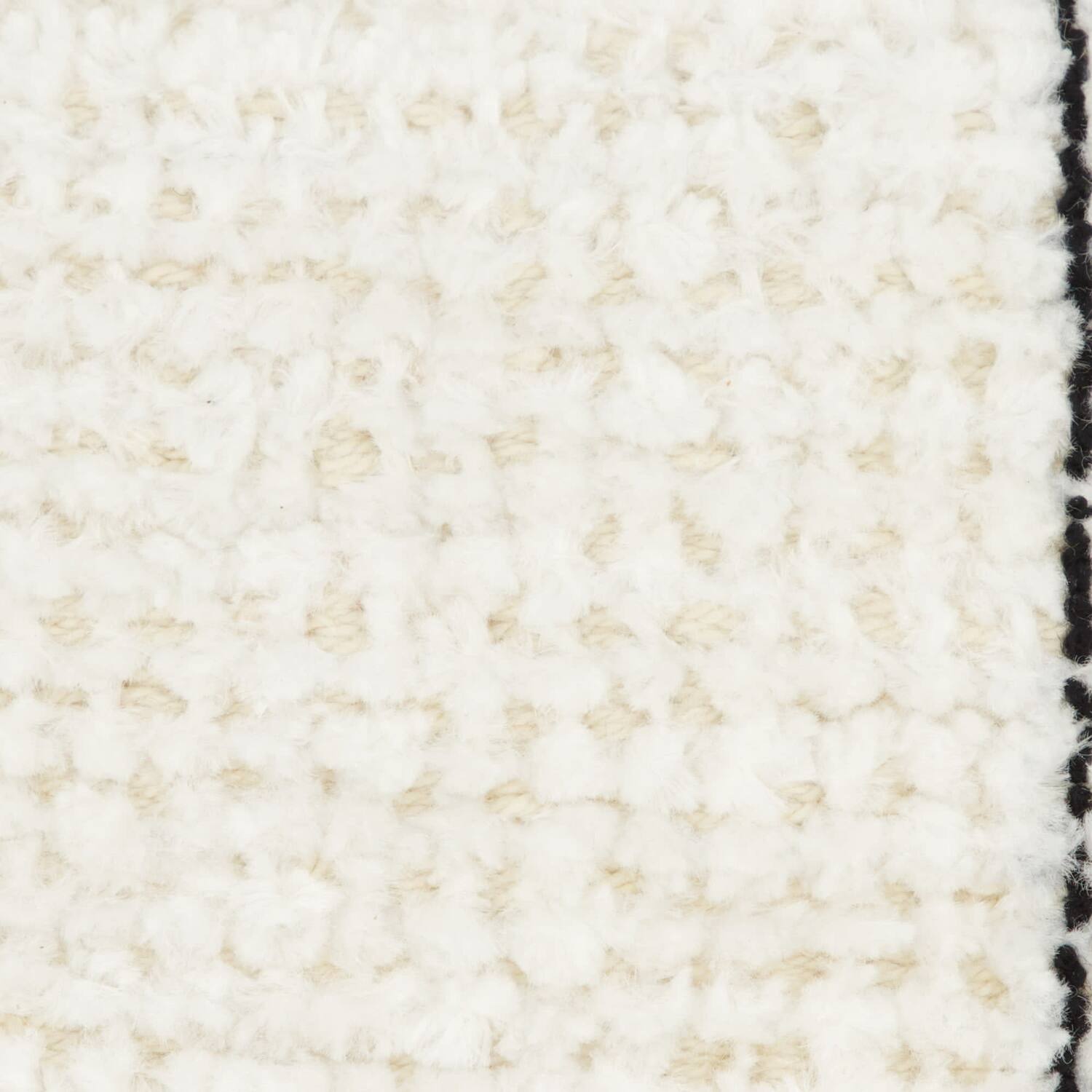 Cushion rectangular embroidery chenille cotton 50x30x8cm - White