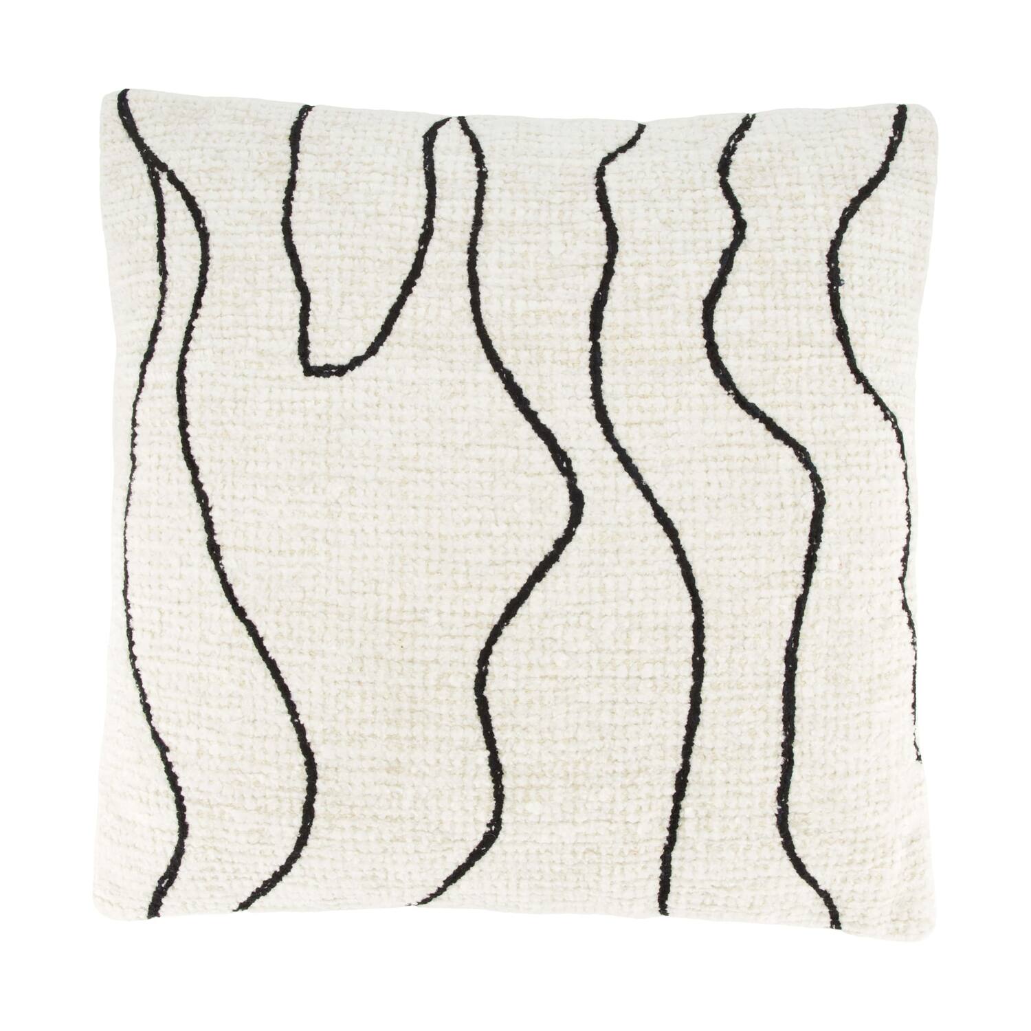 Cushion square embroidery chenille cotton 45x45x8cm