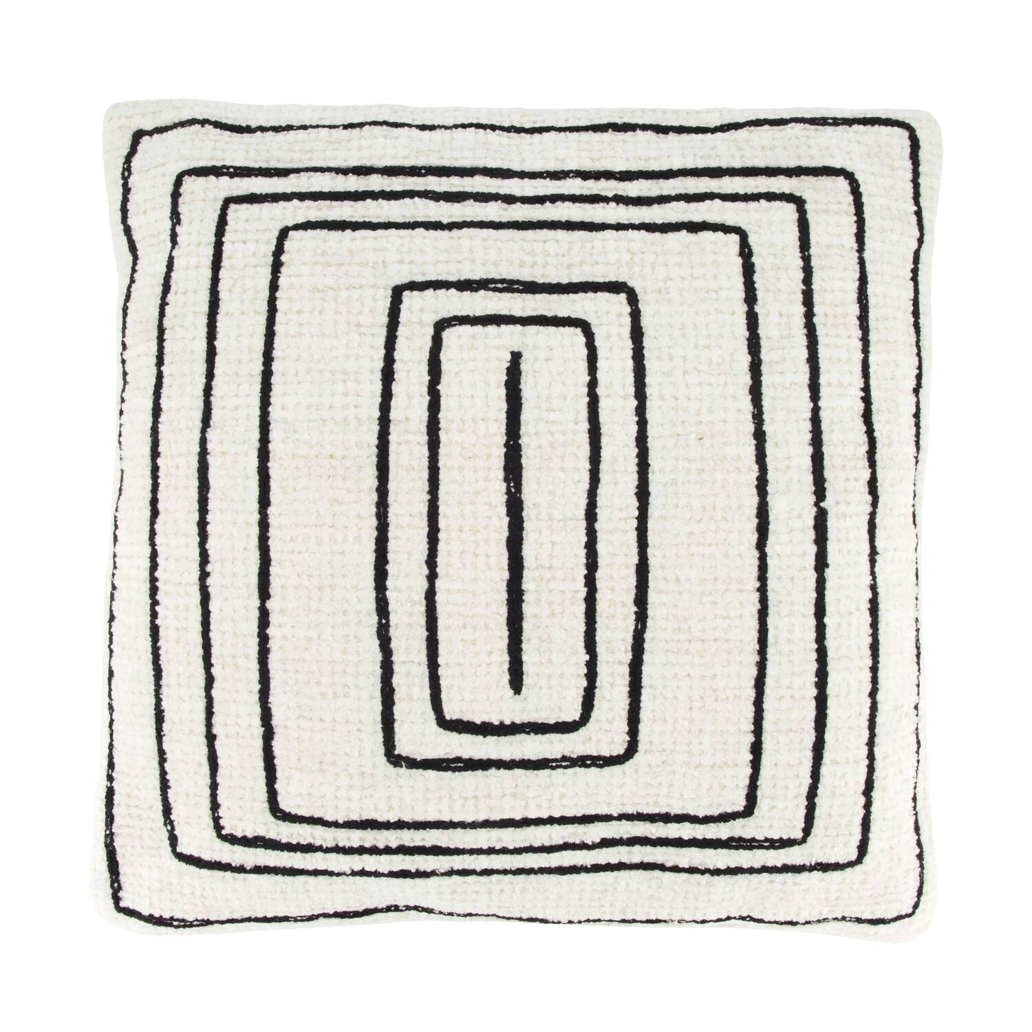 Cushion square embroidery chenille cotton 45x45x8cm