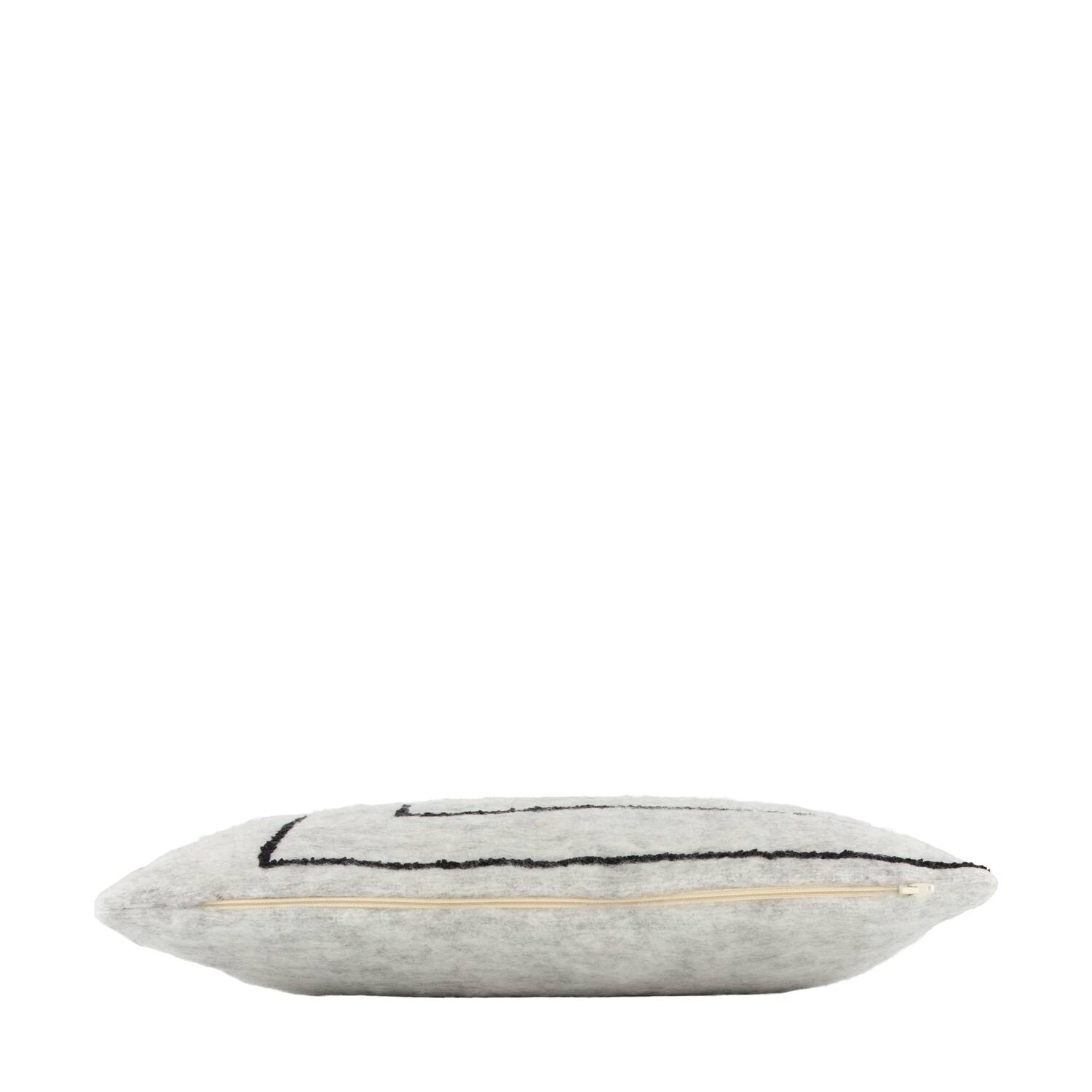 Cushion rectangular striped acrylic 50x30x8cm - Grey
