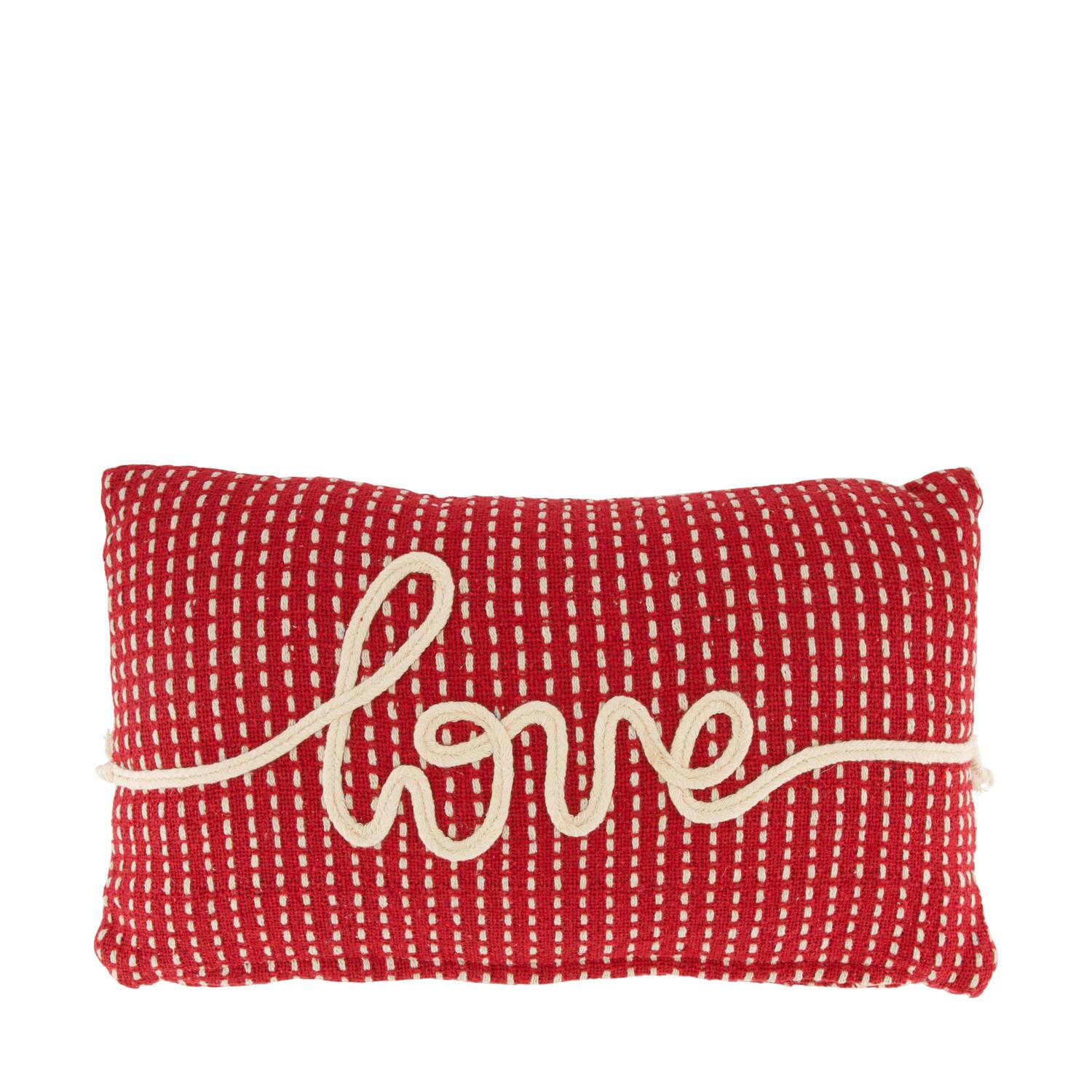 Cushion rectangular love cotton 50x30x8cm - Red